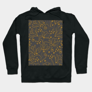 Orange Flower repeat pattern Hoodie